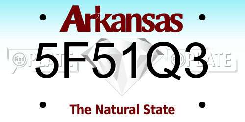 5F51Q3 Arkansas License Plate