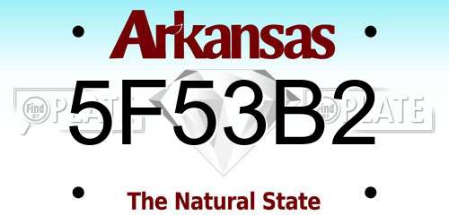 5F53B2 Arkansas License Plate