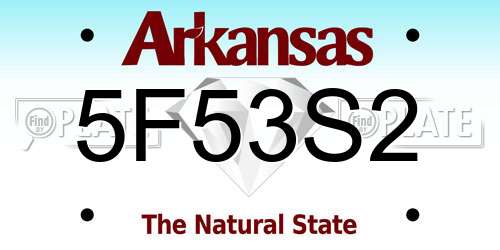 5F53S2 Arkansas License Plate