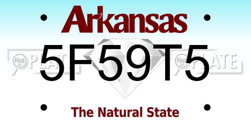 5F59T5 Arkansas License Plate