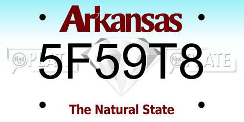 5F59T8 Arkansas License Plate