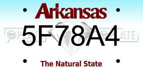 5F78A4 Arkansas License Plate