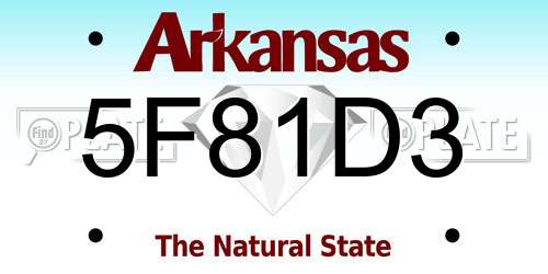 5F81D3 Arkansas License Plate