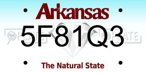 5F81Q3 Arkansas License Plate