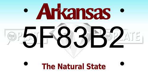 5F83B2 Arkansas License Plate