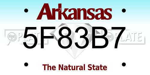 5F83B7 Arkansas License Plate