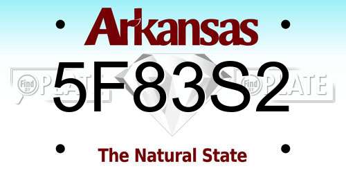 5F83S2 Arkansas License Plate