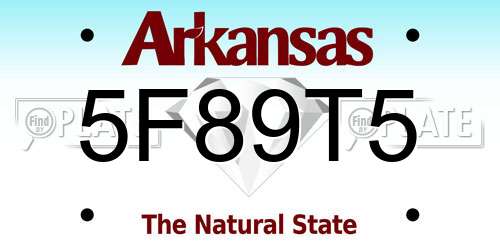 5F89T5 Arkansas License Plate
