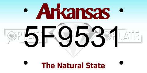 5F9531 Arkansas License Plate