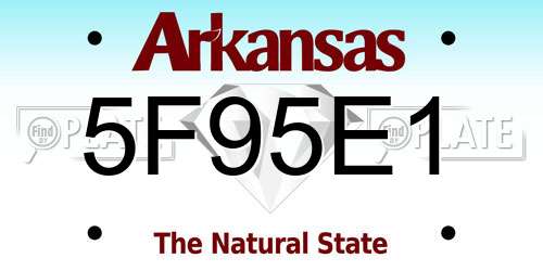 5F95E1 Arkansas License Plate