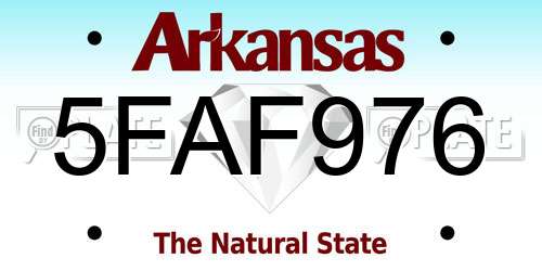 5FAF976 Arkansas License Plate