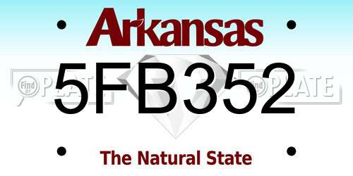5FB352 Arkansas License Plate
