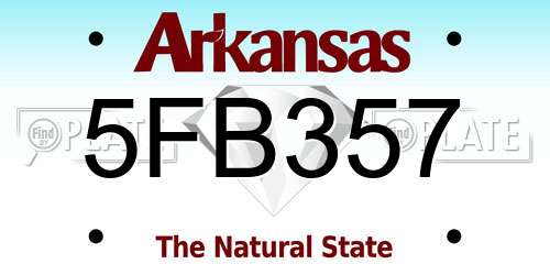 5FB357 Arkansas License Plate