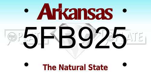 5FB925 Arkansas License Plate
