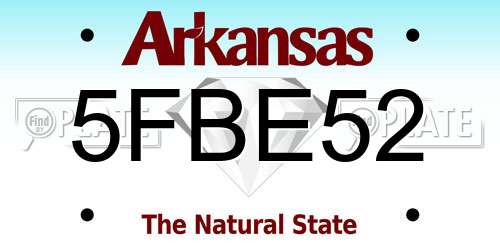 5FBE52 Arkansas License Plate