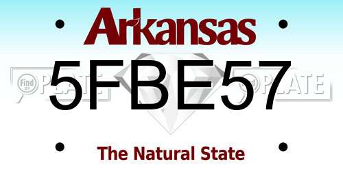 5FBE57 Arkansas License Plate