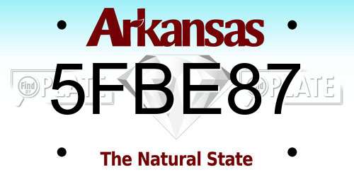 5FBE87 Arkansas License Plate
