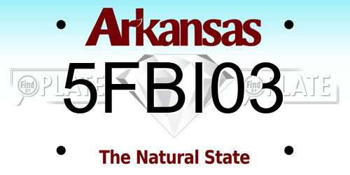 5FBI03 Arkansas License Plate