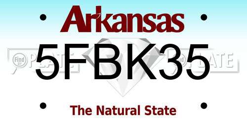 5FBK35 Arkansas License Plate
