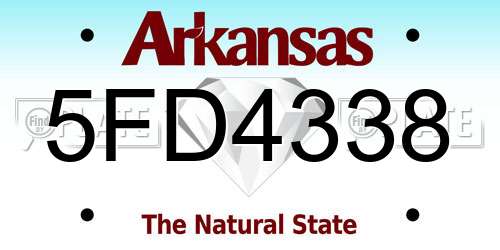 5FD4338 Arkansas License Plate