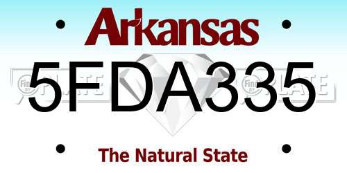 5FDA335 Arkansas License Plate