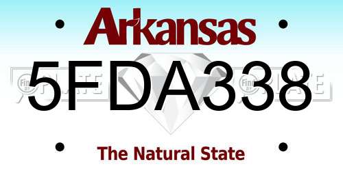 5FDA338 Arkansas License Plate
