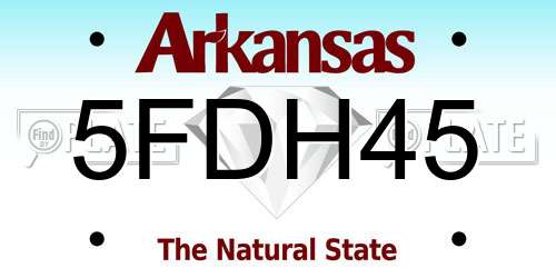 5FDH45 Arkansas License Plate