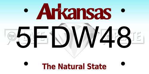 5FDW48 Arkansas License Plate