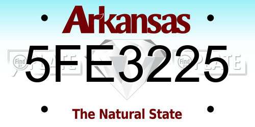 5FE3225 Arkansas License Plate