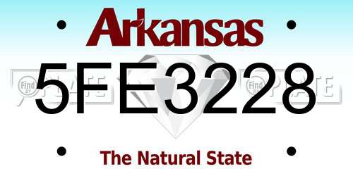 5FE3228 Arkansas License Plate