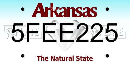 5FEE225 Arkansas License Plate