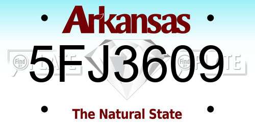 5FJ3609 Arkansas License Plate