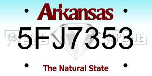 5FJ7353 Arkansas License Plate
