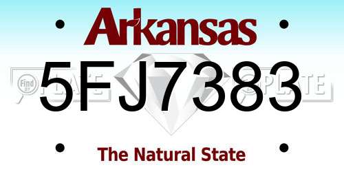 5FJ7383 Arkansas License Plate