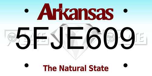 5FJE609 Arkansas License Plate
