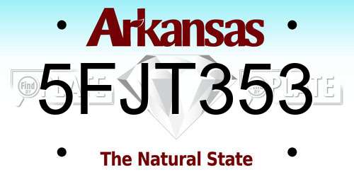 5FJT353 Arkansas License Plate
