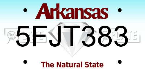 5FJT383 Arkansas License Plate