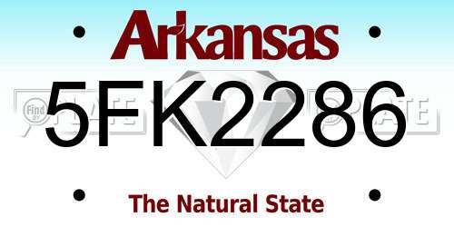 5FK2286 Arkansas License Plate