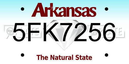 5FK7256 Arkansas License Plate
