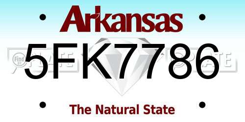 5FK7786 Arkansas License Plate
