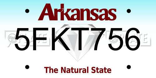 5FKT756 Arkansas License Plate