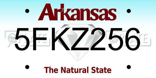 5FKZ256 Arkansas License Plate