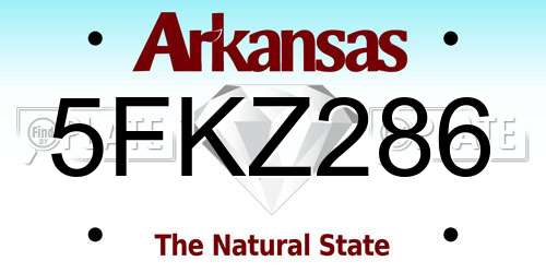 5FKZ286 Arkansas License Plate