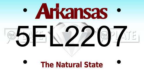 5FL2207 Arkansas License Plate