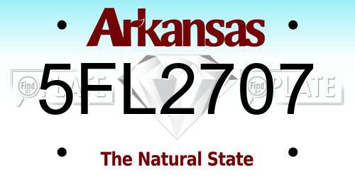 5FL2707 Arkansas License Plate