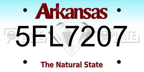 5FL7207 Arkansas License Plate