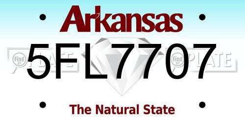 5FL7707 Arkansas License Plate