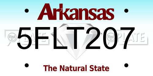 5FLT207 Arkansas License Plate