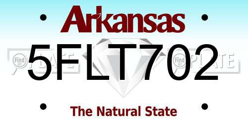 5FLT702 Arkansas License Plate