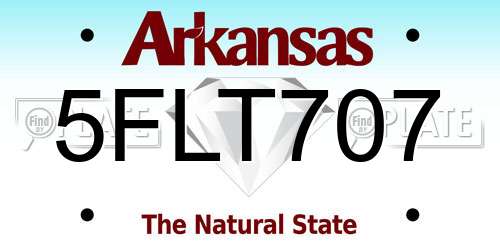 5FLT707 Arkansas License Plate